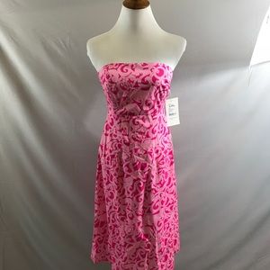 Lilly Pulitzer Pink and White Strapless Sundress